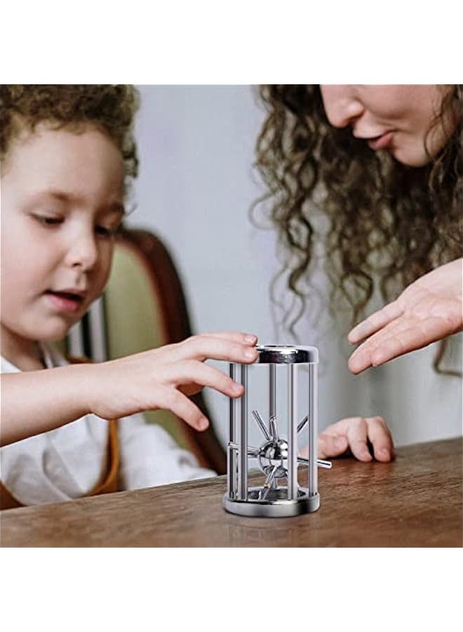 DURKU Brain Teaser Puzzle Cast Metal Puzzle Disentanglement Puzzle Interlocking Unlock IQ Test (Cage) - Image 5