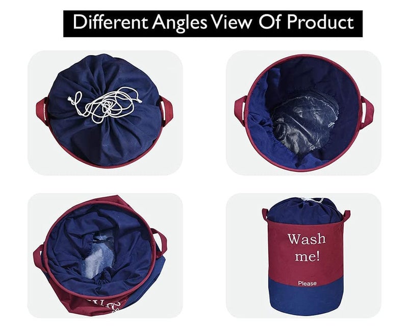 Unicrafts Laundry BagBasket for Dirty Clothes Pack of 1 Maroon 1 - Image 4
