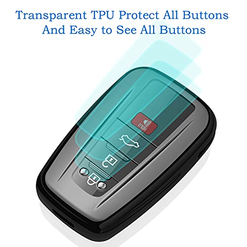 Autophone for Toyota Key Fob Cover with Keychain Soft TPU Key Shell Case,For 2019-2026 Rav4 2020-2022 Highlander Corolla Prius 2018-2024 Camry C-HR Avalon GT86 2021-2024 4runner(Black) - Image 5
