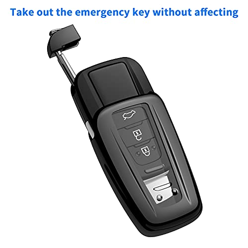 Autophone for Toyota Key Fob Cover with Keychain Soft TPU Key Shell Case,For 2019-2026 Rav4 2020-2022 Highlander Corolla Prius 2018-2024 Camry C-HR Avalon GT86 2021-2024 4runner(Black) - Image 4
