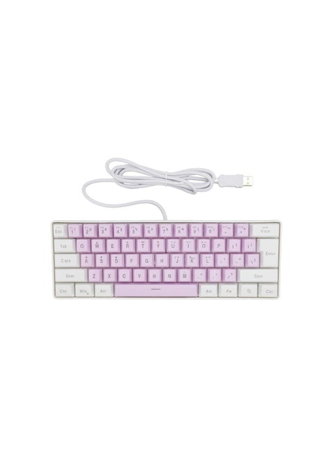 Ergonomic RGB Backlit 61 Keys USB Wired Gaming Keyboard, Contrast Color 6 RGB Modes, Compact Keyboard with UV Coated ABS Keycaps, for Win 11, 10, 8, 7, Vista, XP, OS X Laptop