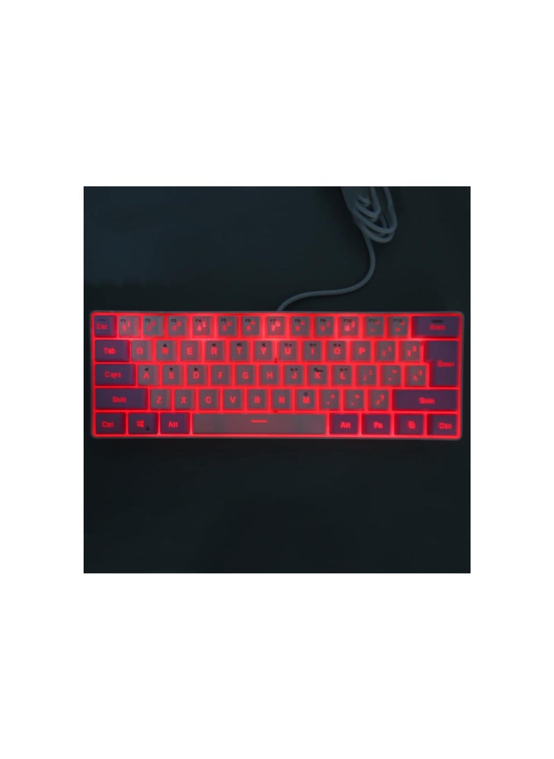 silvercnc - Ergonomic RGB Backlit 61 Keys USB Wired Gaming Keyboard, Contrast Color 6 RGB Modes, Compact Keyboard with UV Coated ABS Keycaps, for Win 11, 10, 8, 7, Vista, XP, OS X Laptop - Image 1