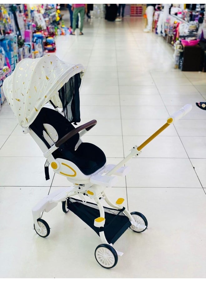 Generic Foldable Baby Carriage Strollers For Kids With Umbrella Baby Stroller Reversible and Multi-Position with Foldable Aluminum Alloy Pushchair and Bassinet  - Image 1