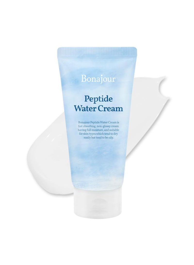 BONAJOUR - BONAJOUR] Vegan Peptide Hyaluronic Acid Moisturizing Cream for oily skin & sensitive skin (Lightweight face moisturizer), Best Anti Aging & Wrinkle, Repair, Brightening Care Lotion 3.38 Fl. oz - Image 1