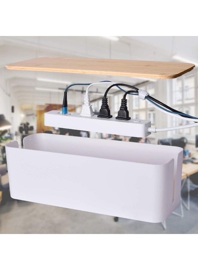 2 Pack Large Cable Management Box – Wooden Style Cord Organizer and Cover for TV Wires, Computer, Router, USB Hub and Under Desk Power Strip – Safe ABS Material and Baby-Pets Proof Lock - Image 3