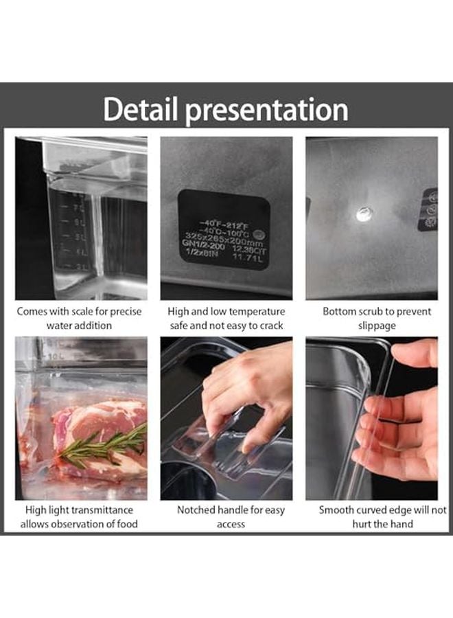 حافظة صغيرة بسعة 6 لتر للطهي البطيء بشفافية وحواف مستديرة، حاوية كبيرة السعة للطهي بدرجة حرارة منخفضة - Image 5