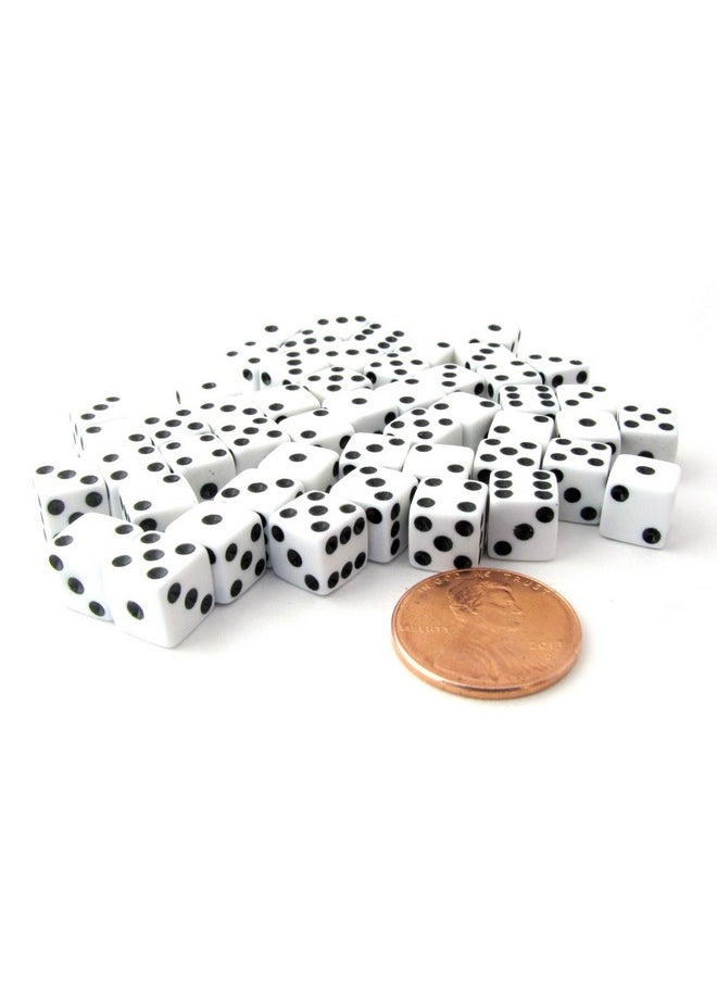 Koplow Games Set of 50 8mm Six-Sided D6 Small Square-Edge Dice - White with Black Pips by Koplow Games  - Image 3