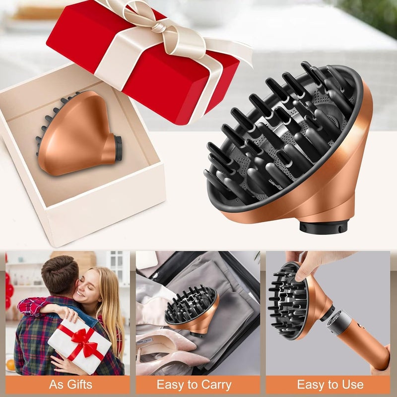 NALACAL ملحق موزع الهواء لـ Dyson لـ Airwrap HS05 HS03 HS01، فوهة مجفف شعر محمولة لتحويل مصفف Airwrap إلى مجفف شعر - ذهبي - Image 5
