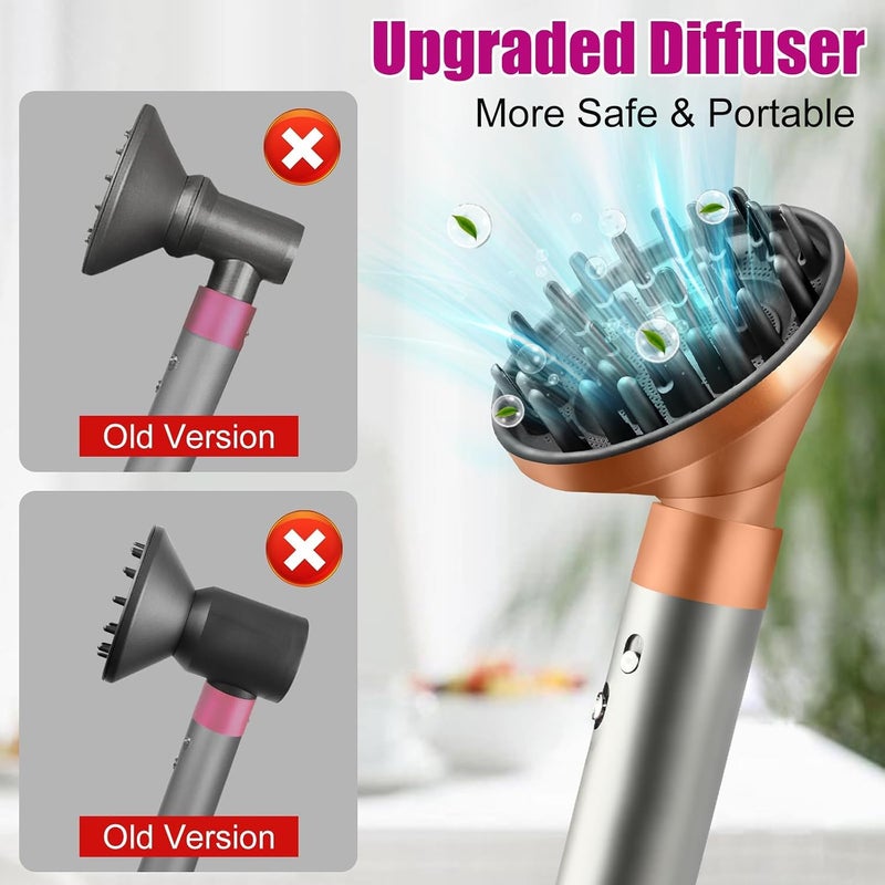 NALACAL ملحق موزع الهواء لـ Dyson لـ Airwrap HS05 HS03 HS01، فوهة مجفف شعر محمولة لتحويل مصفف Airwrap إلى مجفف شعر - ذهبي - Image 2
