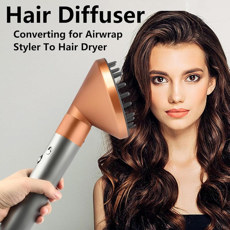 NALACAL ملحق موزع الهواء لـ Dyson لـ Airwrap HS05 HS03 HS01، فوهة مجفف شعر محمولة لتحويل مصفف Airwrap إلى مجفف شعر - ذهبي - Image 4