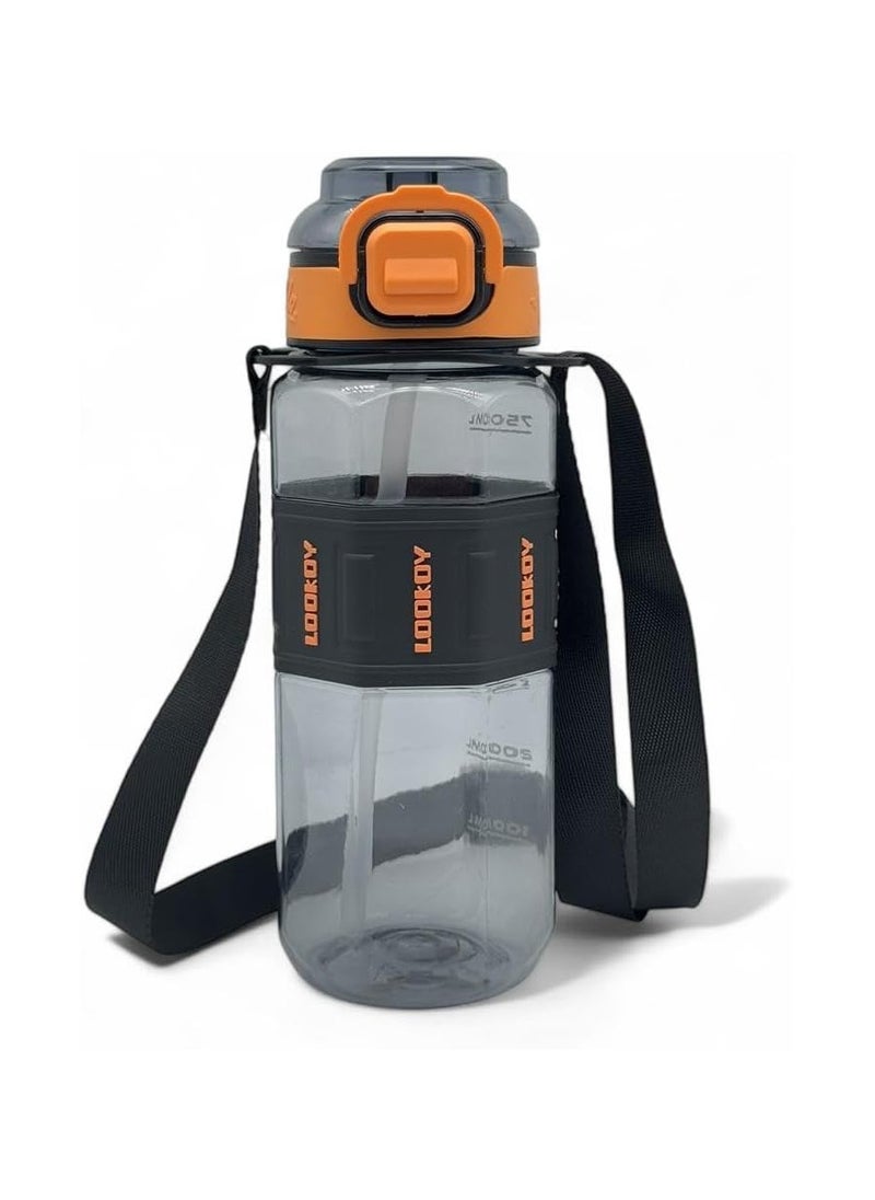 QSHOP 750ml Healthy Kids Acrylic Water Bottle Kids Cup Portable Baby Bottle with Straw, Fashion Design Large Capacity BPA Free Water Bottle for School Shopping Sports Travel  - Image 1