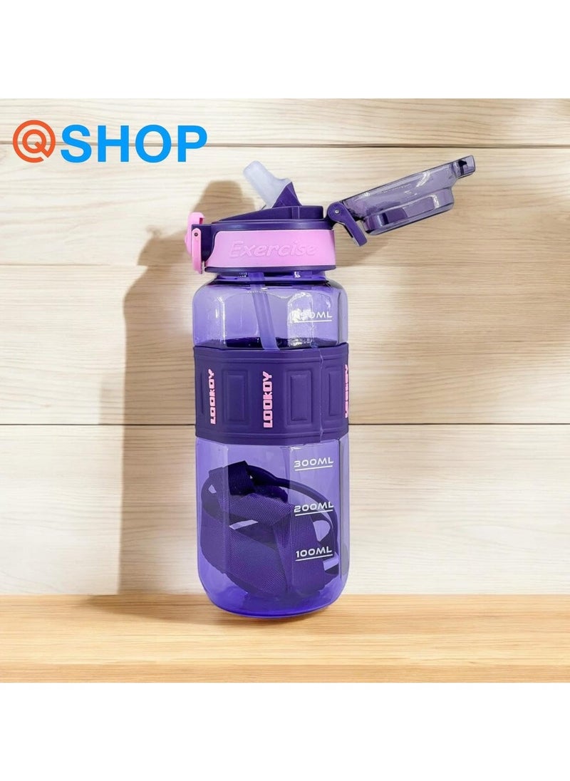 QSHOP 750ml Healthy Kids Acrylic Water Bottle Kids Cup Portable Baby Bottle with Straw, Fashion Design Large Capacity BPA Free Water Bottle for School Shopping Sports Travel  - Image 5