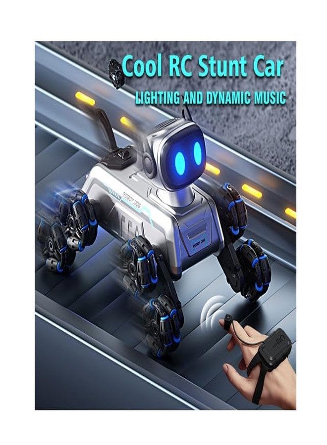 Brighterbee Robot Dog 8-Wheel RC Stunt Car | Gesture Control Intelligent Deformation Car | Hand Induction Remote Control Mechanical Dog Toy for Kids | 360° Stunts & Eight-Wheel Drive. - Image 4