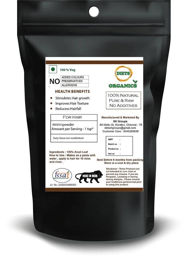DIETS ORGANICS AVURI Powder 100 Gms (2) | Indigo Powder for black Hair-100Gms PACK OF 2 - Image 2