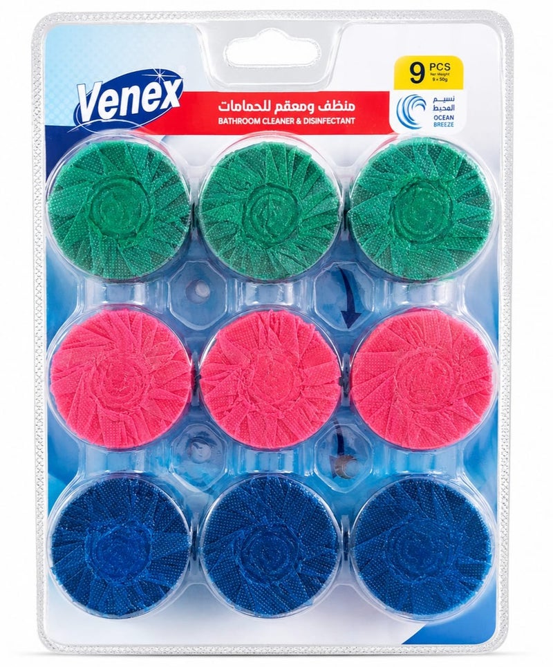 Bathroom Cleaner & Disinfectant Toilet Tablets Ocean Breeze Scent – 9 Pieces