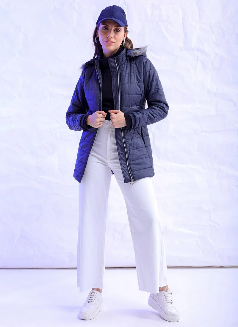 Freehand  Women Slim Fit Solid Puffer Jacket for Women | Best Price UAE