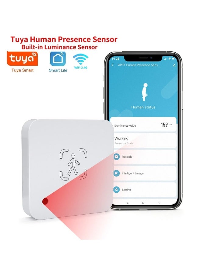 UanTii Tuya Smart Human Presence Sensor Wifi Radar Detector With Luminance Sensor Human Body PIR Sensor For Smart Home Smart Life App Control (Wifi version) - Image 1