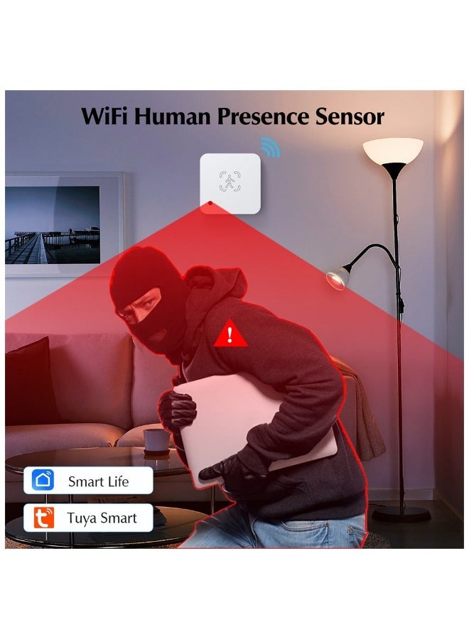 UanTii Tuya Smart Human Presence Sensor Wifi Radar Detector With Luminance Sensor Human Body PIR Sensor For Smart Home Smart Life App Control (Wifi version) - Image 2