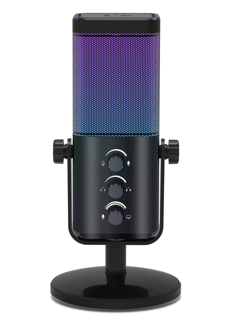 YU'S M7 Dynamic Microphone for Vlogging Recording - Gaming Streaming - RGB Light - USB - Mute Button, Headphone Jack, Desktop Stand for Vlogging Vlogging Youtube Black Omnidirectional - pzsku/Z8525E2E6A4A777B8EE6EZ/45/1741310945/dfc62e2b-e2d2-4786-92ed-7deca57a9021