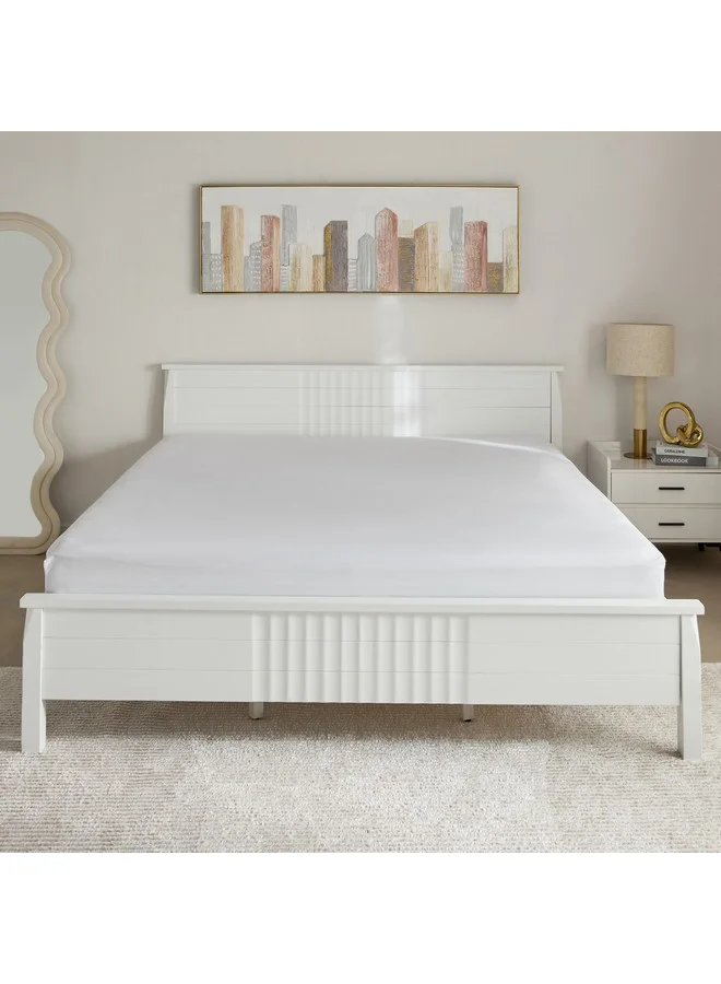 Home Box Essential Solid Cotton King Fitted Sheet 210 x 36 x 180 cm
