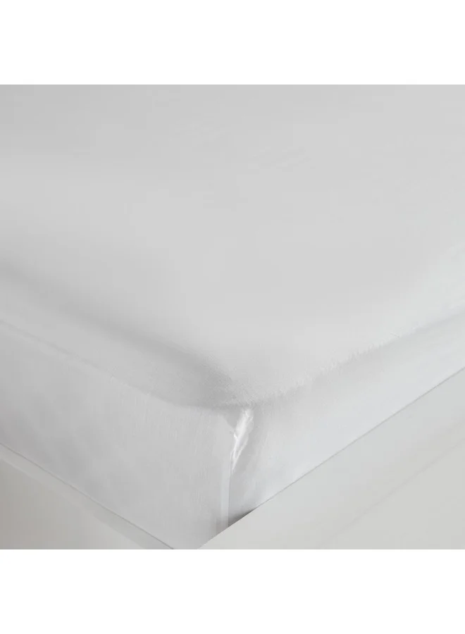 Home Box Essential Solid Cotton King Fitted Sheet 210 x 36 x 180 cm