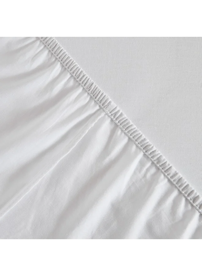 Home Box Essential Solid Cotton King Fitted Sheet 210 x 36 x 180 cm