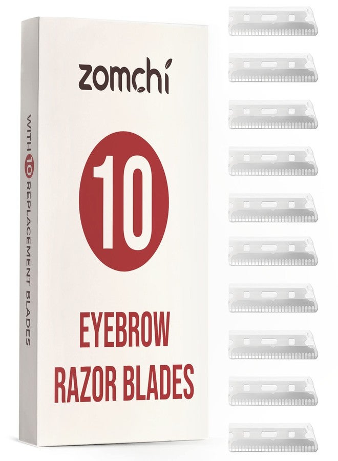 zomchi شفرات حلاقة الحواجب الدقيقة من زومشي - مجموعة من 10 شفرات بديلة - Image 1