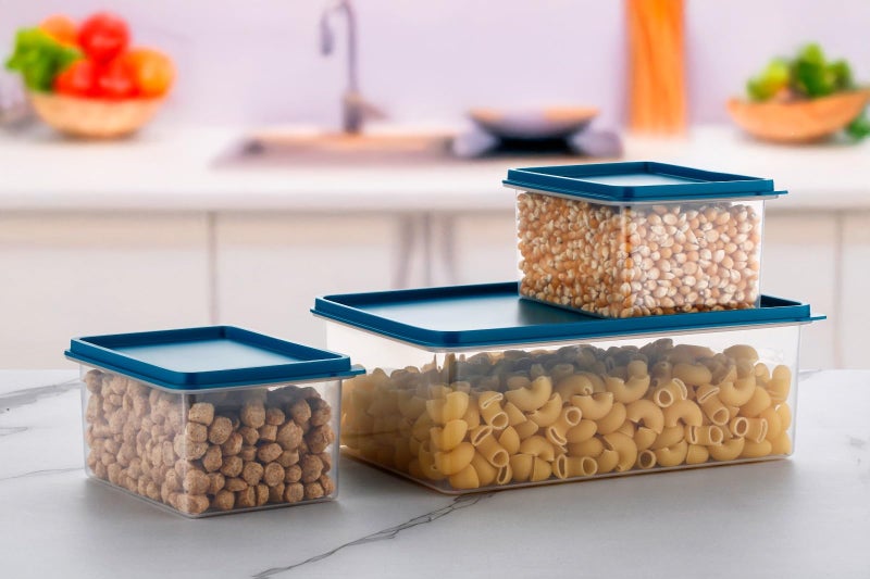 Qshare Kitchen Storage Containers Set - Airtight Plastic Food Container Box For Home & Kitchen - Stackable Fridge Organizer For Vegetables, Fruits & Snacks (1500ml-1, 750ml-2 Containers) (Multicolor) - Image 4