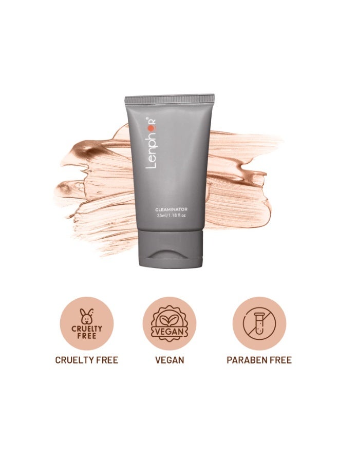Lenphor Gleaminator For more Glowing & for Dry Skin Enriched with Soya Bean and Rice Protein, Primer for Face Make up for Women & Girls, 35ml - Image 3