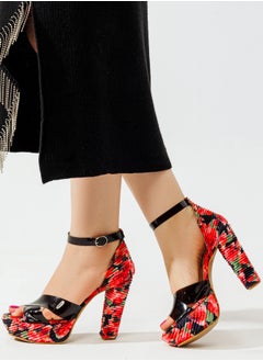 Vbranda High-heeled sandal A 9 cm  with floral prints is a stylish R-107-BLACK 