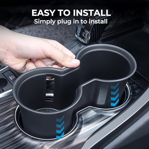 KATORN Center Console Cup Holder Inserts for Toyota Camry 2024 2023 2022 2021 2020 2019 2018, Interior Accessories TPE Car Cup Holder for 2018-2024 Camry, Black - Image 4