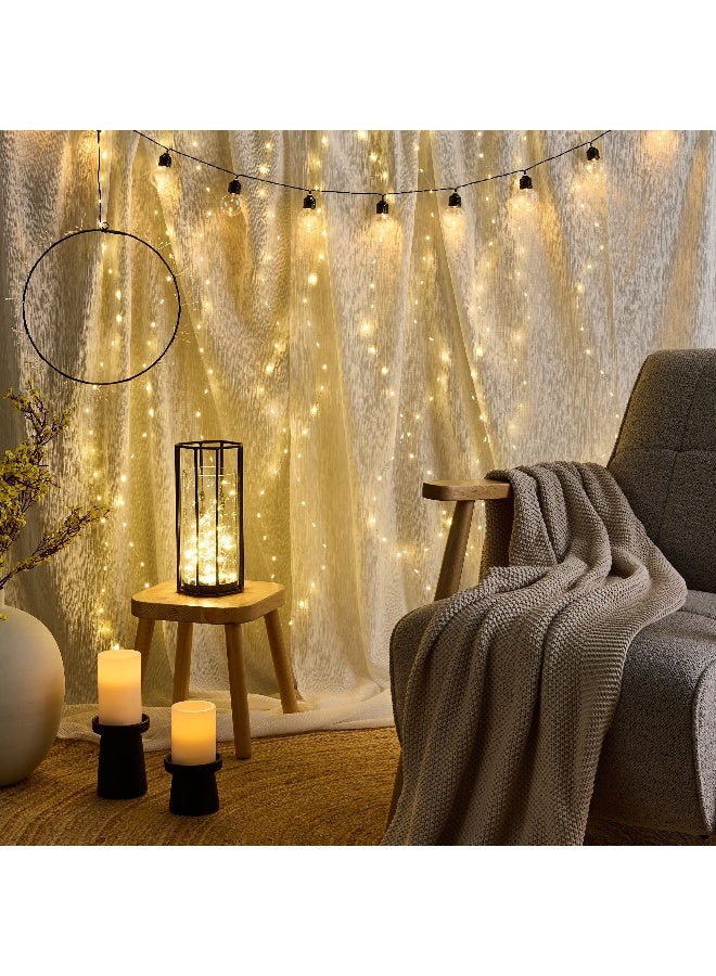 Home Box Orla 250 LED USB Operated Curtain String Light - Warm White - Image 5