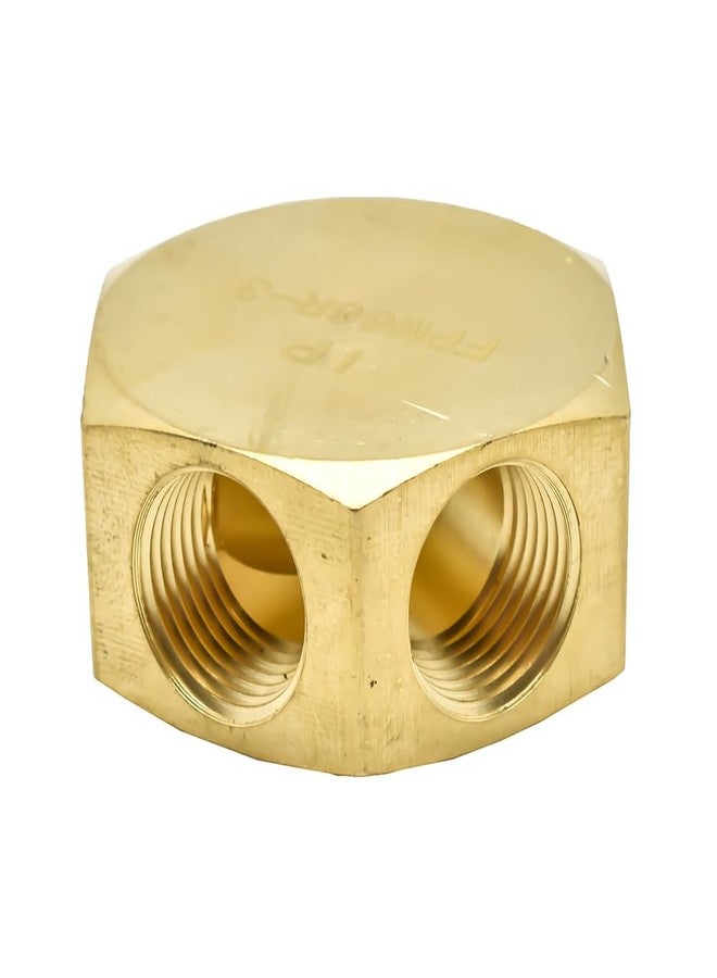 Interstate Pneumatics FPM66R-3 Brass Flat Hex Manifold - in-Out 3/8 Inch NPT Female 3 Way Outlet - Image 3