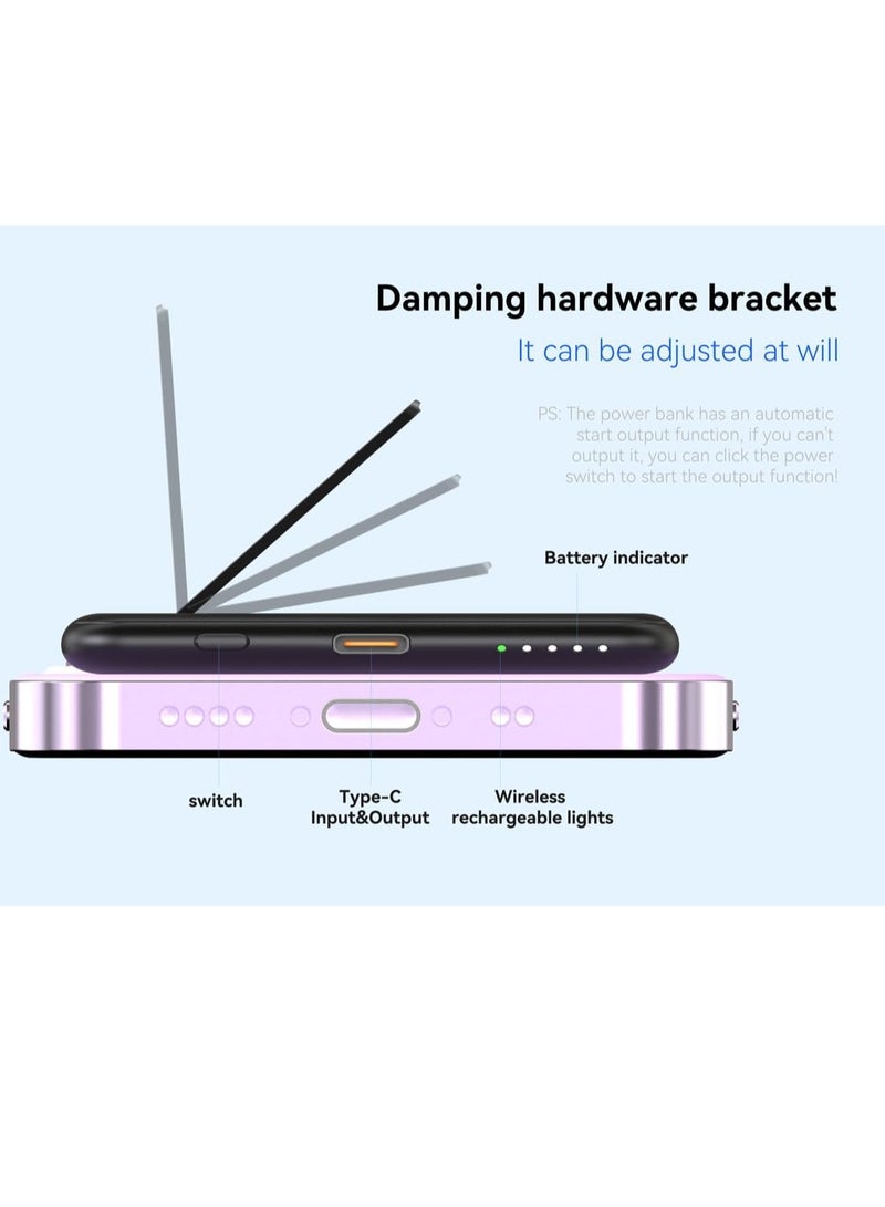 general Magnetic Power Bank 5000mAh, Wireless Portable Charger with Foldable Stand, 20W USB-C Fast Charging Ultimate Slim Battery Pack, Compatible with iPhone 15/15 Plus/15 Pro/iPhone 14/13/12 Series (Black) - Image 5