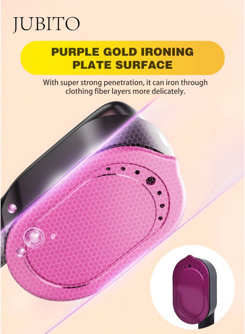 JUBITO Steam iron, clothing steam iron, portable and foldable, 5-speed intelligent temperature control, hanging ironing and flat ironing, wet and dry ironing - Image 5