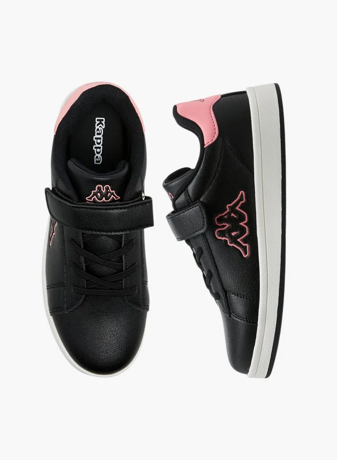 Kappa Girls' Logo Embossed Sneakers with Hook and Loop Closure