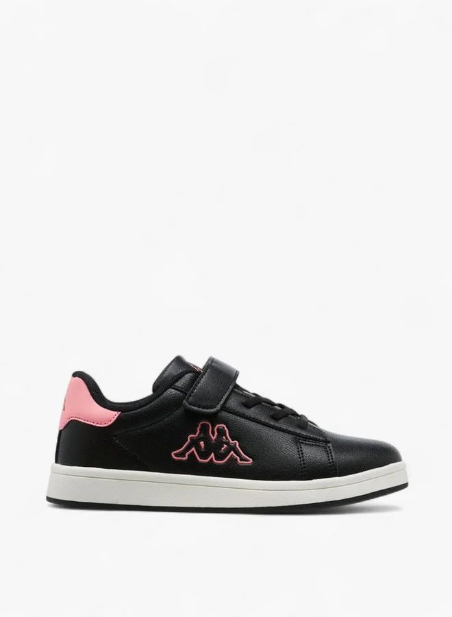 Kappa Girls' Logo Embossed Sneakers with Hook and Loop Closure