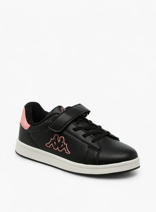 Kappa Girls' Logo Embossed Sneakers with Hook and Loop Closure