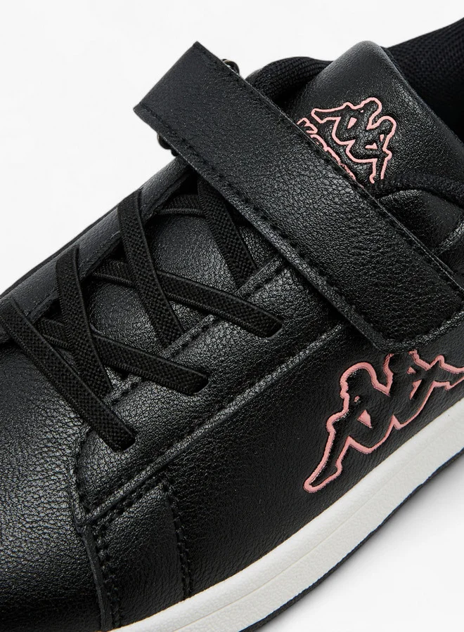 Kappa Girls' Logo Embossed Sneakers with Hook and Loop Closure