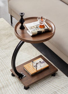 Sharpdo Household Living Room Coffee Table Small Apartment Sofa Side Table Movable Small Table 40*40*60  - Image 2