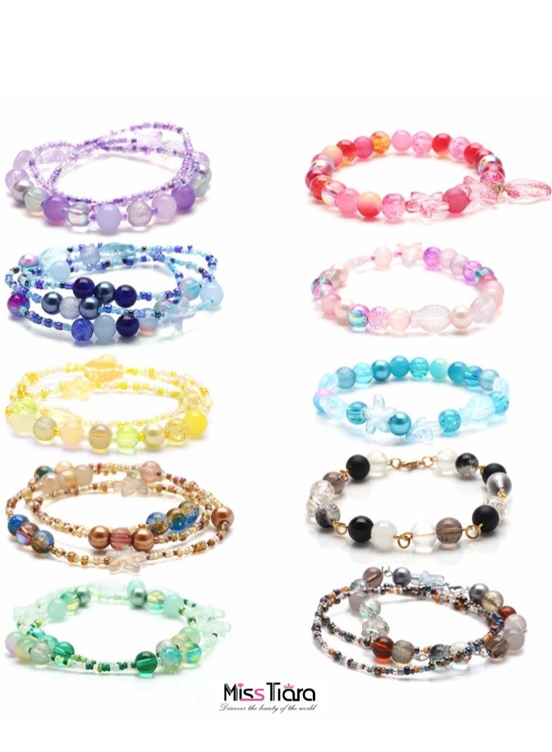 MissTiara 5 Pack 8MM DIY Glass Beads with millet beads and 14MM Starfish Shaped Beads Kit Mixed Colors For Jewelry Bracelet Necklace And Art Craft  - Image 3