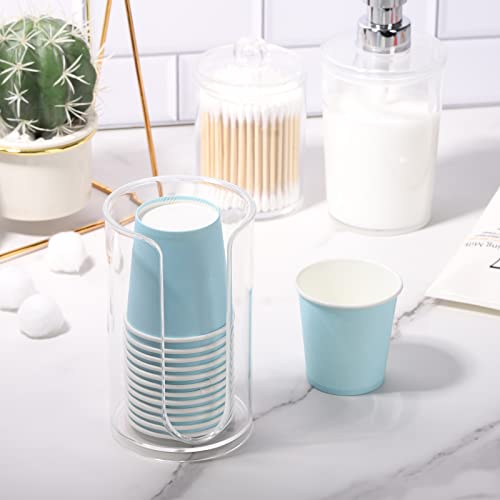 LoveBB Bathroom Cup Dispenser, 3oz-5oz Small Disposable Paper Cups Holder for Bathroom Vanity Countertop's Rinsing/Mouthwash Cups, Clear - Image 4