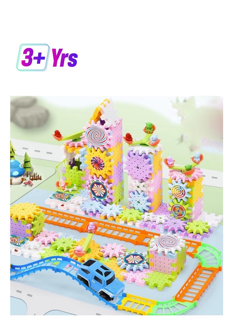 Generic 203 Pcs Electric Building Block Gear Toy Set,Learning Resources Gears STEM Building Set,Motorized Spinning Gears Educational DIY Blocks for Kids Birthday Gift  - Image 1