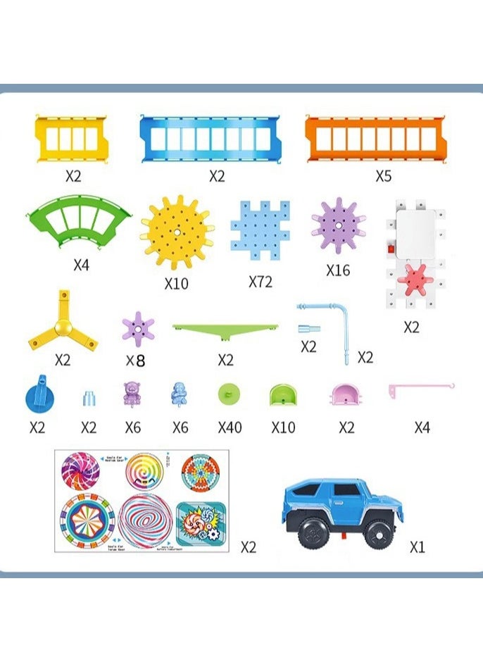 Generic 203 Pcs Electric Building Block Gear Toy Set,Learning Resources Gears STEM Building Set,Motorized Spinning Gears Educational DIY Blocks for Kids Birthday Gift  - Image 3