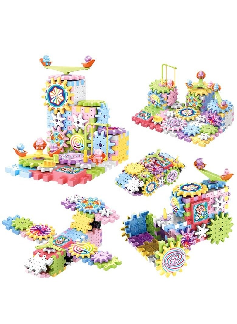 Generic 203 Pcs Electric Building Block Gear Toy Set,Learning Resources Gears STEM Building Set,Motorized Spinning Gears Educational DIY Blocks for Kids Birthday Gift  - Image 4