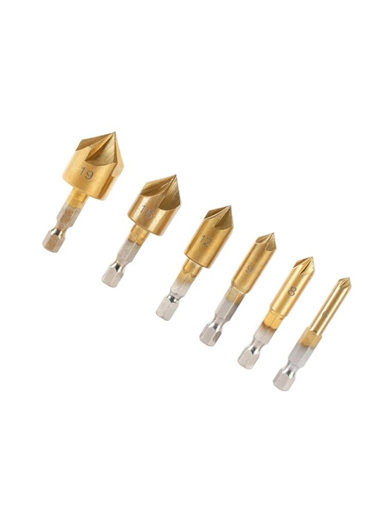 Generic SL HSS 5 Flute Chamfer End Milling 6Pcs  - Image 1