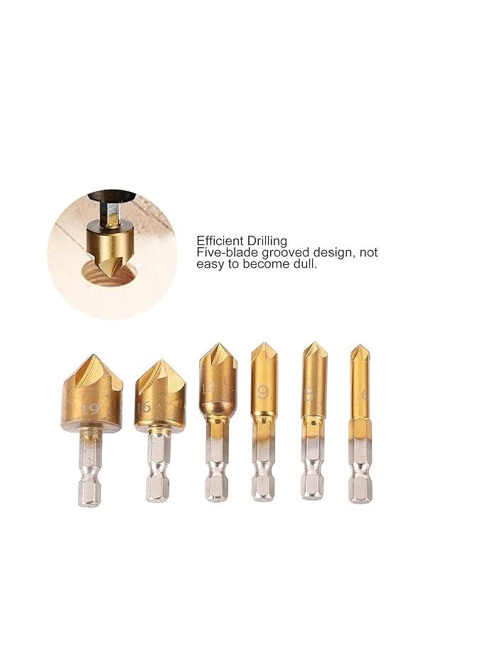 Generic SL HSS 5 Flute Chamfer End Milling 6Pcs  - Image 5