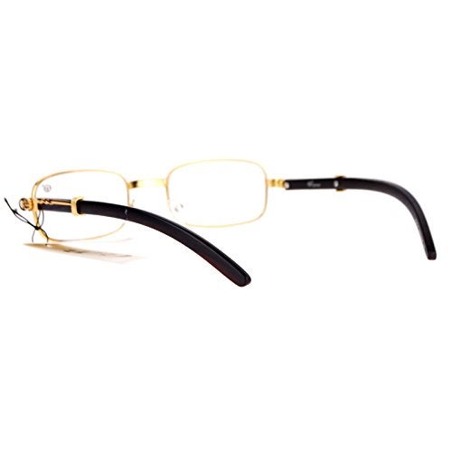 SA106 Art Nouveau Vintage Style Rectangular Metal Frame Eye Glasses Gold - Image 4