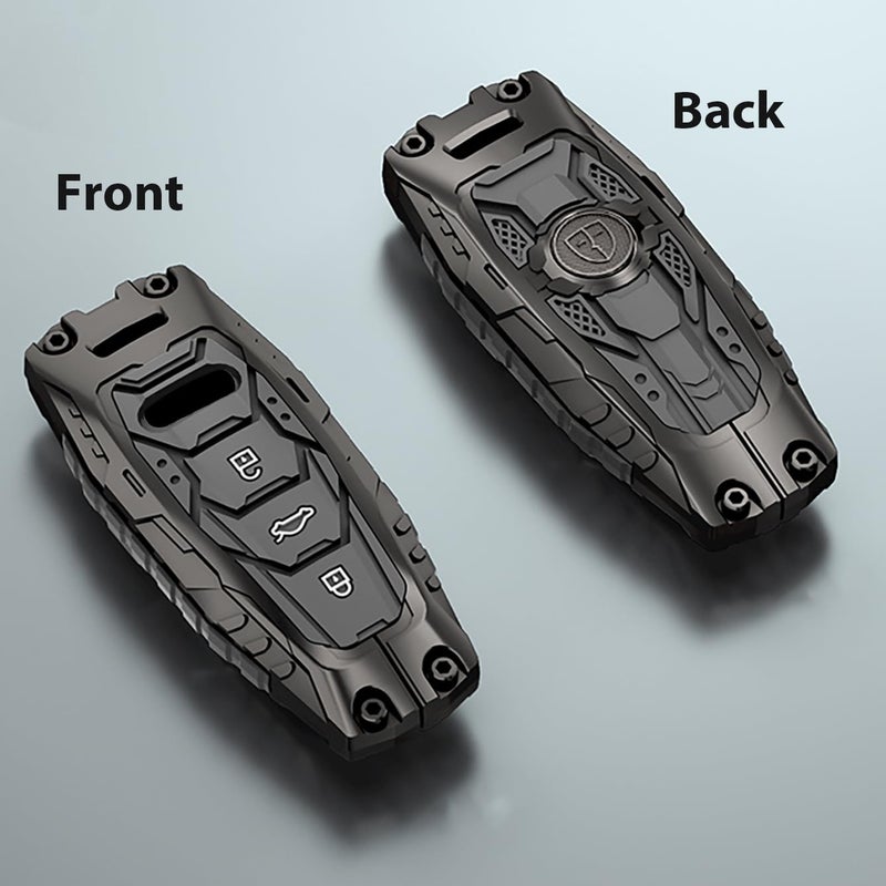 Aoocar Mech Style Heavy Metal Key fob Cover, Compatible with Audi A1 A3 A4 A5 A6 A7 A8 Q3 Q5 Q7 SQ5 S3 S4 S5 S6 S7 S8 SQ5 RS5 RS7 TT R8 etc, Zinc Alloy Key Case Protector (C Style, 1 PCS) - Image 3