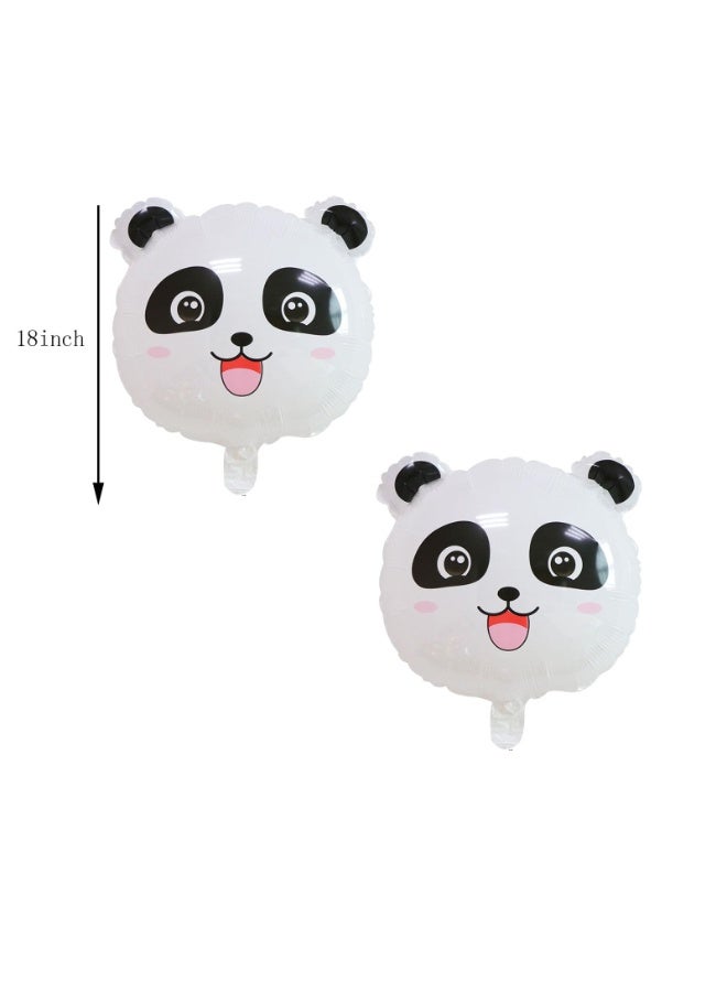 7Pcs Cute Panda Foil Balloon Set Animal Panda Head Balloons For Children Birthday Baby Shower Jungle Safari Zoo Party Decor - Image 2